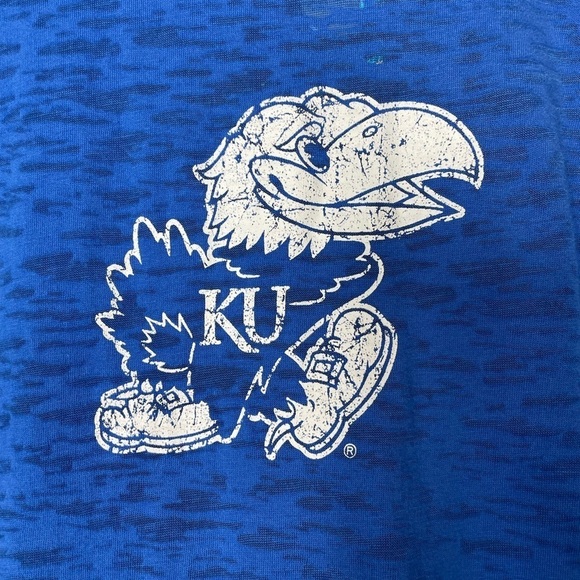 Kansas Jayhawks KU NCAA Women's Creative Apparel burnout short sleeve, sz L, NWT - Picture 3 of 6
